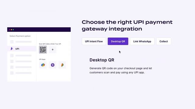 UPI payment gateway integrations - UPI Desktop QR, UPI WhatsApp link , UPI Intent & collect flow смотреть онлайн