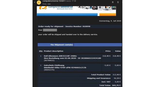 Монитор Dell AW2521HF. СТОИТ ЛИ? Заказ с ComputerUniverse в 2020 году. смотреть онлайн