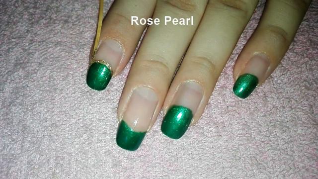 Green French Manicure- Christmas Nail Art Tutorial | Rose Pearl смотреть онлайн