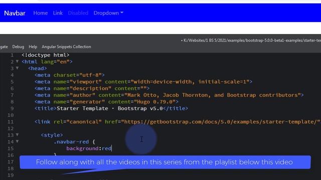 Bootstrap 5 How To Change Navbar Background Color ? смотреть онлайн
