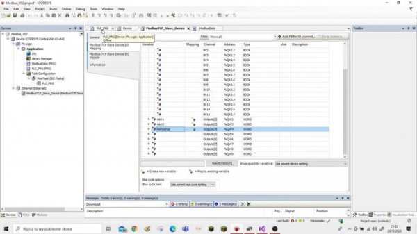 Codesys Modbus TCP / EasyModbus C# / Modbus REAL Variables