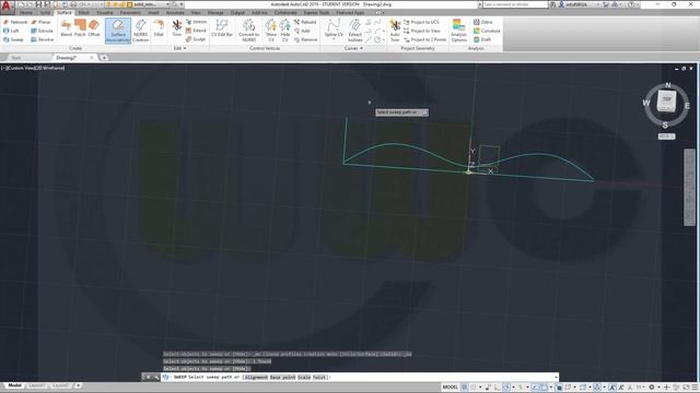 Propeller / Airblade with sweep - Autocad 2019 Training - Surfaces смотреть онлайн