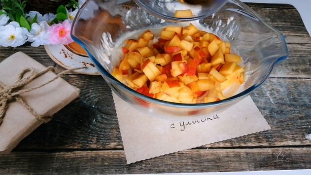 ТВОРОЖНО ПЕРСИКОВЫЙ пирог с крошкой. смотреть онлайн