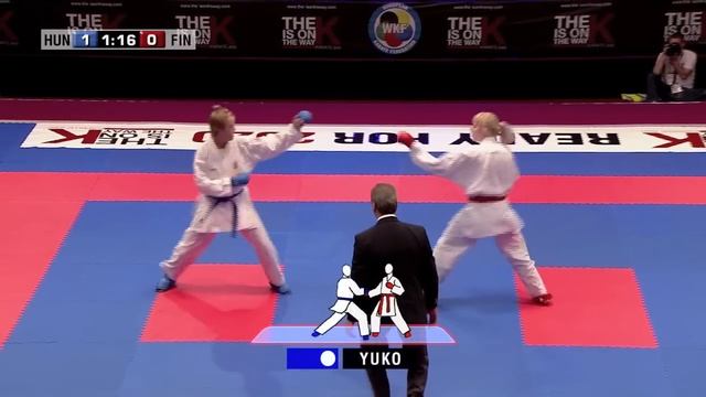 Nicola Bartha vs Helena Kuusisto. 48th European Karate Championships. Bronze Medal Kumite +68kg смотреть онлайн
