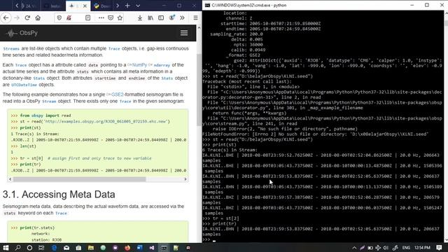 read data menggunakan Obspy di Python смотреть онлайн