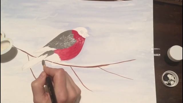 Снегирь. Гуашь смотреть онлайн