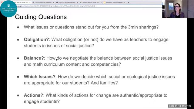 January 19, 2022: Teaching Math for Social and Ecological Justice смотреть онлайн