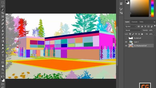BASIC Post Production Of 3d Exterior Render In Photoshop 2020 | 3ds Max 2021 | 3D Visualization
