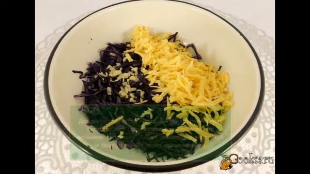 Овощные салаты. Салат из краснокочанной капусты с сыром смотреть онлайн