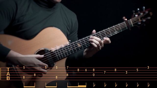 Merry-go-round of Life FROM Howl's Moving Castle on Fingerstyle Guitar [TAB] смотреть онлайн