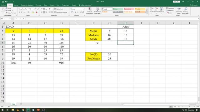 Media, Mediana y Moda con Ms. Excel смотреть онлайн