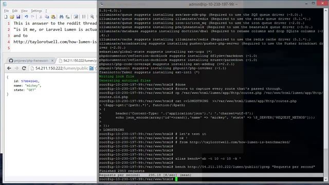 Benchmarking Laravel Lumen & Slim in AWS cloud смотреть онлайн