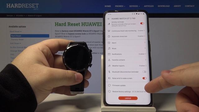 Hard Reset Huawei Watch GT 2 Sport via Applicatoin смотреть онлайн