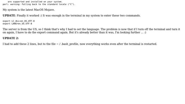 Unix & Linux: perl: warning: Setting locale failed смотреть онлайн