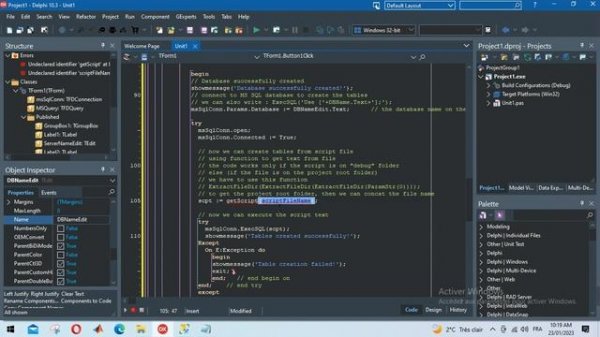 Embarcadero - Create MS SQL Server Database on Runtime (Delphi - SQL Server)