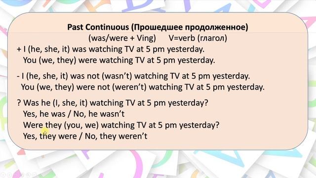 Grammar 08 Past Continuous Прошедшее продолженное время. Грамматика английского языка для школьнико смотреть онлайн