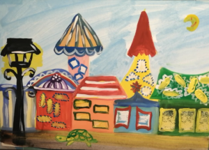 Как нарисовать сказочный город.