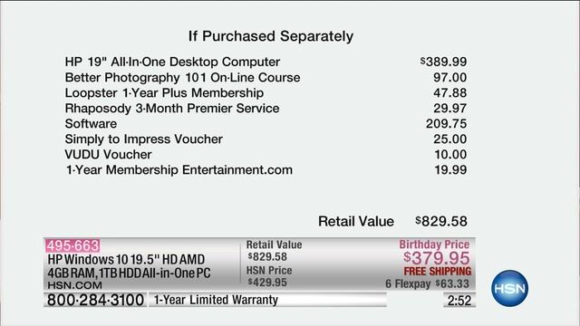 HP 19.5" AMD 4GB/1TB AllinOne Windows 10 Desktop PC смотреть онлайн