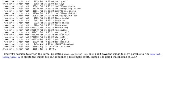 Raspberry Pi: Switch to newer kernel installed via .dpkg смотреть онлайн