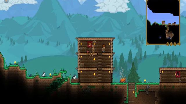 Первое приключение в (Terraria)8#-Достраиваем дома для MPS+Ищем трошки приключений смотреть онлайн