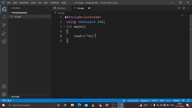 Program to print "Hello World" | First C++ program in VS code смотреть онлайн