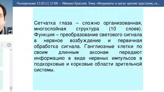 ACLON САД «Флуревиты и органы зрения хрусталик, сетчатка» Краснов М. 13.03.17 смотреть онлайн