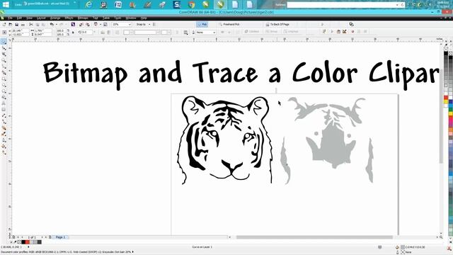 Corel Draw Tips & Tricks Bitmap and Trace a color Clipart смотреть онлайн