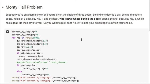 The Monty Hall Problem simulated, using Python: Two different answers. смотреть онлайн