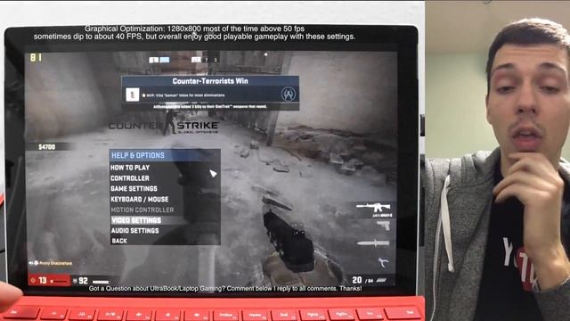 Surface Pro 4 - CS GO - GAMING TEST REVIEW смотреть онлайн