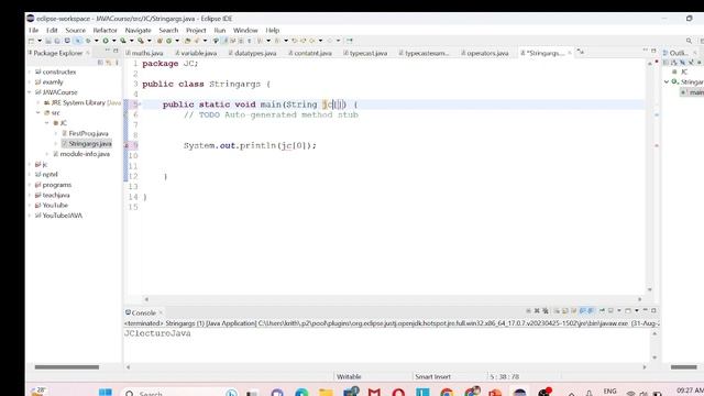 3.JAVA Tamil|Public static void main(String[] args) |String[] args explained| Examples Eclipse IDE смотреть онлайн
