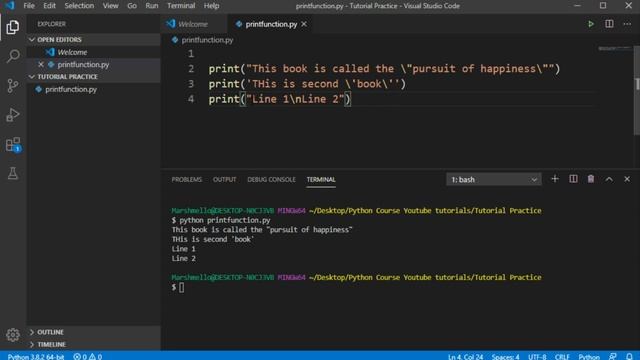 008 How to use Escape Sequences in Python | Complete Python Course смотреть онлайн