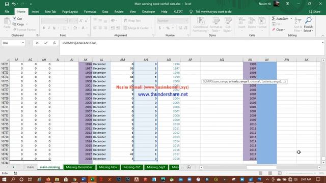 Seasonal Rainfall calculation | Data Analysis | MS Excel | смотреть онлайн