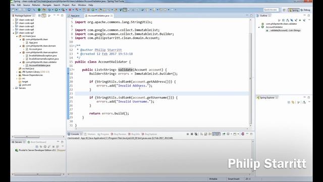 Java Clean Code Tutorial #7 - Exception Handling - Throw Exceptions Instead of returning Error List смотреть онлайн