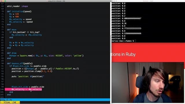 An improved 2D pong with sound effects, music and basic physics - Pong Ruby 2D Part 2 смотреть онлайн
