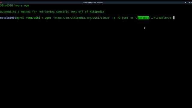 Grabbing a Section of a Wikipedia Article on Linux with BASH Shell Script смотреть онлайн