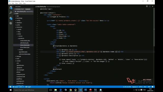 Adicionando links para outras telas no index com rotas - Laravel смотреть онлайн