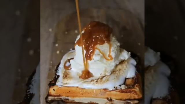 Salted Caramel S'mores Waffle Ice Cream Sandwich!!