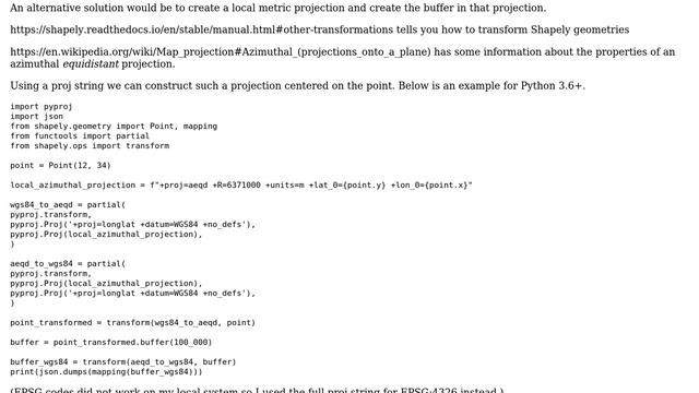 Generating polygon representing rough 100km circle around latitude/longitude point using Python? смотреть онлайн
