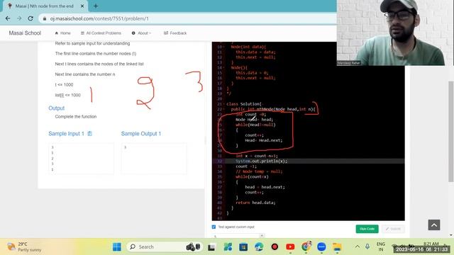 Nth node from the end || LinkedList || masai school || JAVA смотреть онлайн