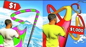 СПУСК со СКОЛЬЗКОЙ ГОРКИ ЗА 1$ ПРОТИВ 10.000$ в ГТА 5! УГАР и ЭПИК ОБЗОР МОДА GTA ИГРЫ ВИДЕО