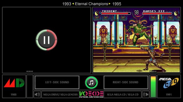 Eternal Champions (Sega Genesis Vs Sega CD) Side By Side Comparison - Dual Longplay