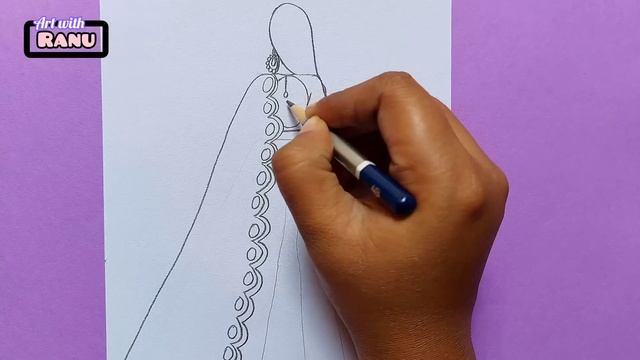 How to draw a girl wearing Lehenga for beginners ? girl wearing traditional Lehenga смотреть онлайн