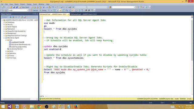 Get List of All SQL Server Agent Jobs || Disable/Enable All SQL Server Agent Jobs смотреть онлайн