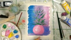 Рисуем самый красивый букет цветов за 10 минут! Мимозы ватными палочками! Урок ИЗО - натюрморт