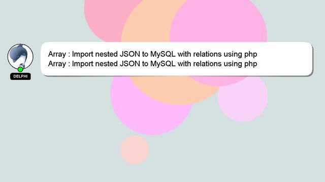 Array : Import nested JSON to MySQL with relations using php смотреть онлайн