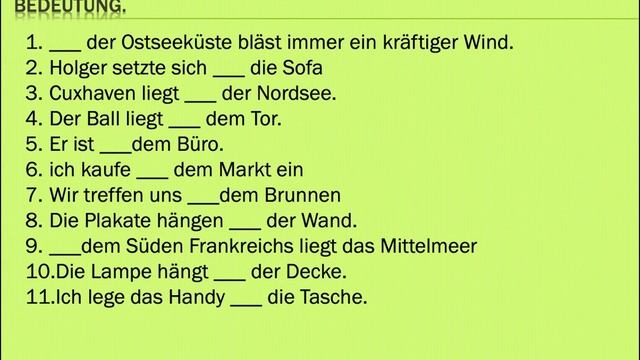 Немецкий. Упражнение. Предлоги места An/auf/in смотреть онлайн