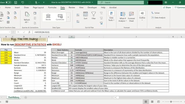 How to run DESCRIPTIVE STATISTICS with EXCEL! смотреть онлайн