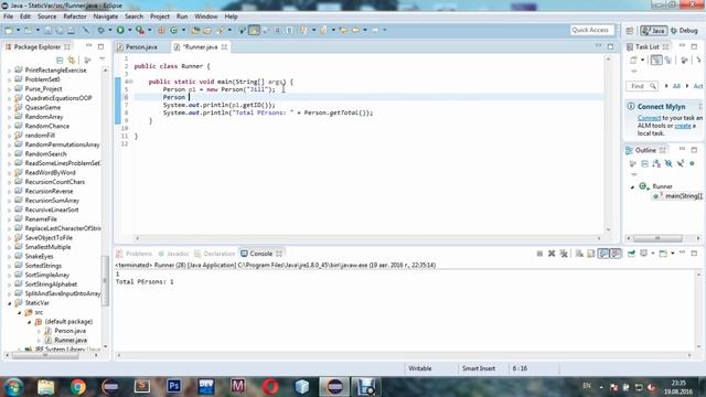 JAVA OOP - Using static variable example смотреть онлайн