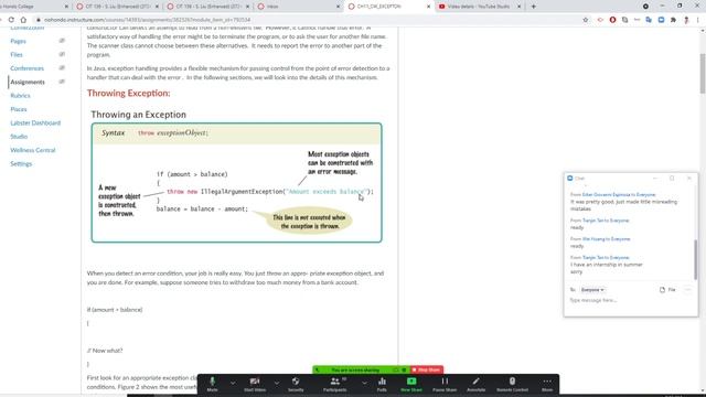 Java Programming , the program throwing an Error (Exception) to terminate the program смотреть онлайн