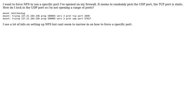 DevOps & SysAdmins: Specifying which UDP port NFS should use смотреть онлайн